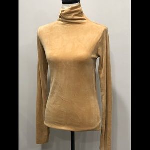 Femme de Carriere Mustard Velour Turtleneck